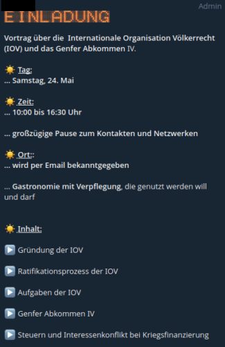 24.05.2025 Flensburg - Treffen der Reichsbürger*innen-Organisation „Internationale Organisation Völkerrecht“ (IOV) bei TKSB aufgeflogen!